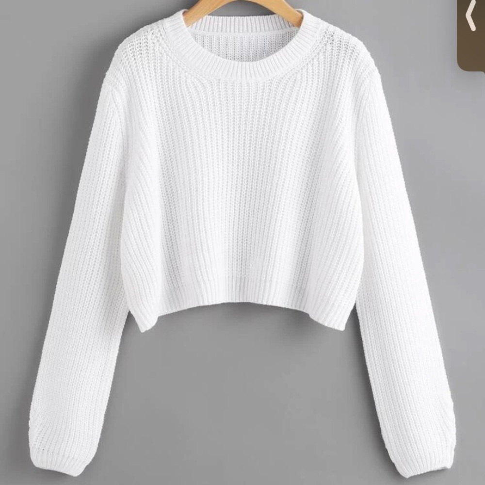 Purl Knit Cropped Sweater